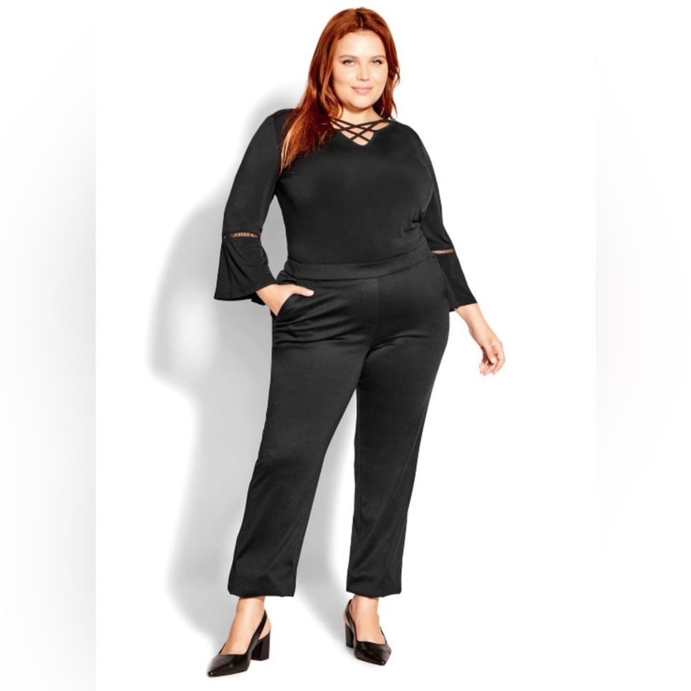 Evans Ponte Knit Black Pants from Avenue - Plus Size 18 - NWT!